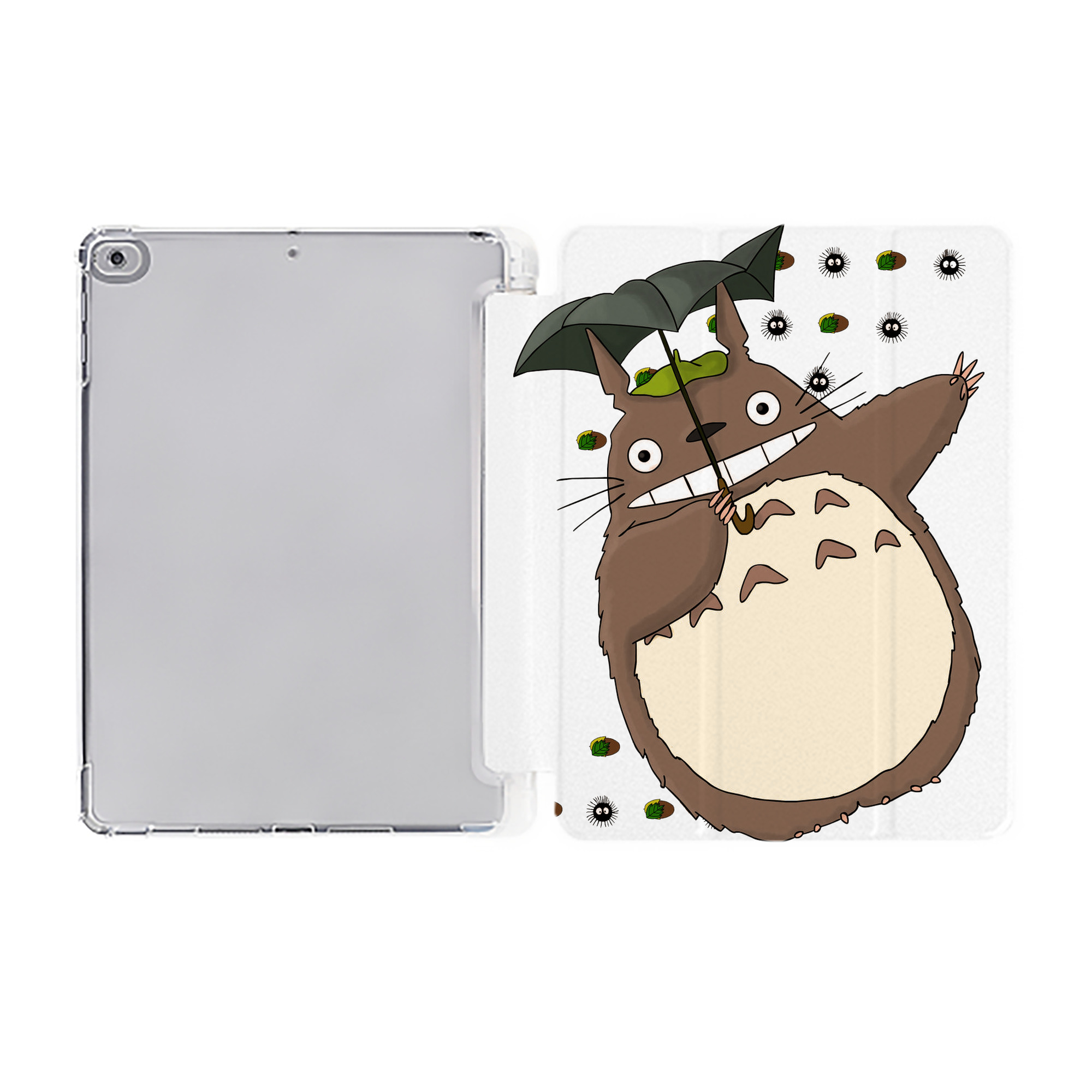 （画像用） となりのトトロ 草壁メイ 草壁サツキ My Neighbor Totoro Satsuki Kusakabe Mei Kusakabe IPad ケース ペン収納付き 三つ折りスタンド PUレザー×シリコン 対応機種9.5/10.5/10.9インチ